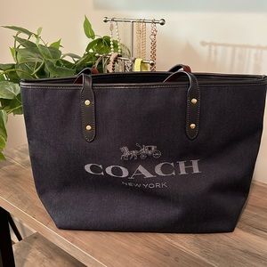 Denim Coach Tote Bag